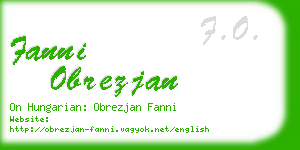 fanni obrezjan business card